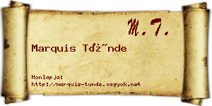 Marquis Tünde névjegykártya